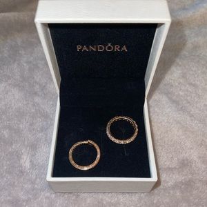 Two rose gold pandora rings SIZE 6